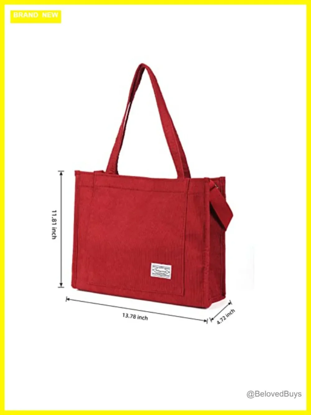 Corduroy Tote Bag Crossbody Shoulder Tote Work Travel Handbag